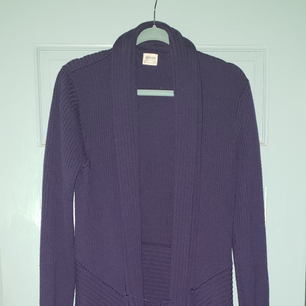 Armani Collezioni deep blue robe sweater 100% wool